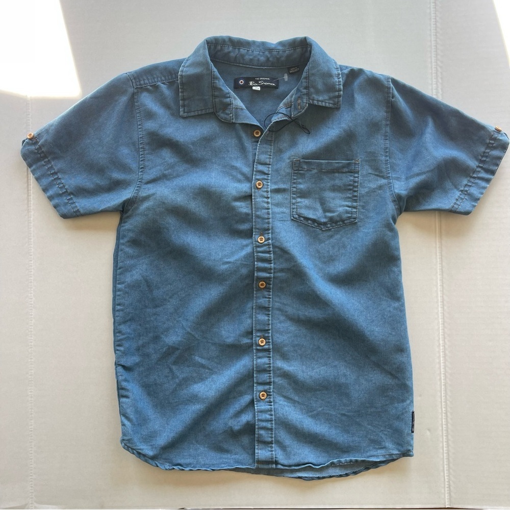 Ben Sherman Denim Blue Casual Shirt Kids Size Large (14-16)